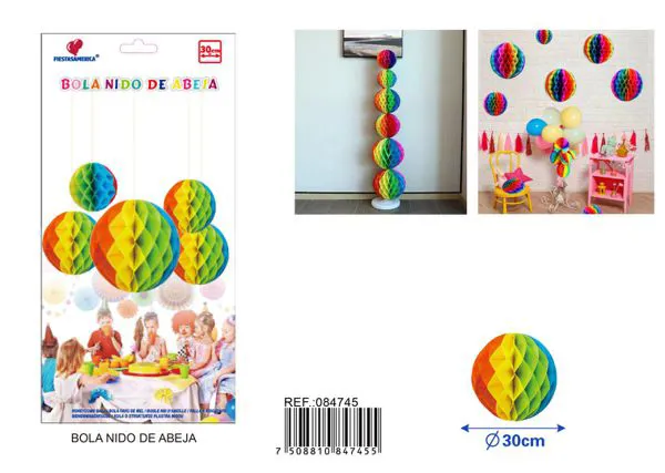 Bola de panal multicolor