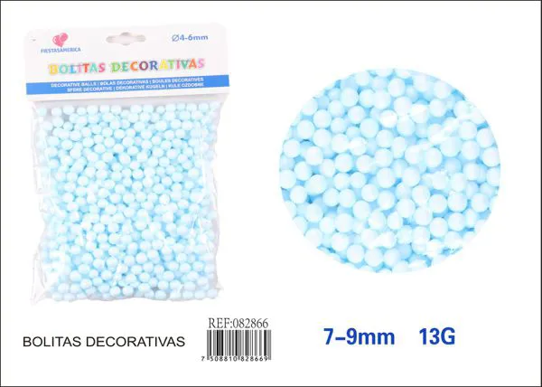 Bolitas de espuma azul pastel