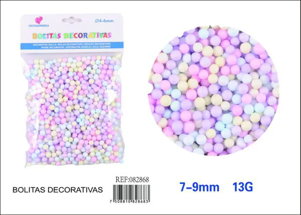 Bolitas de espuma color pastel multicolor