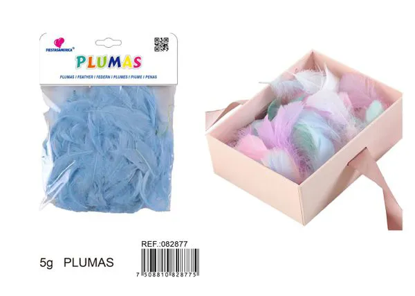 Plumas decorativas azul claro