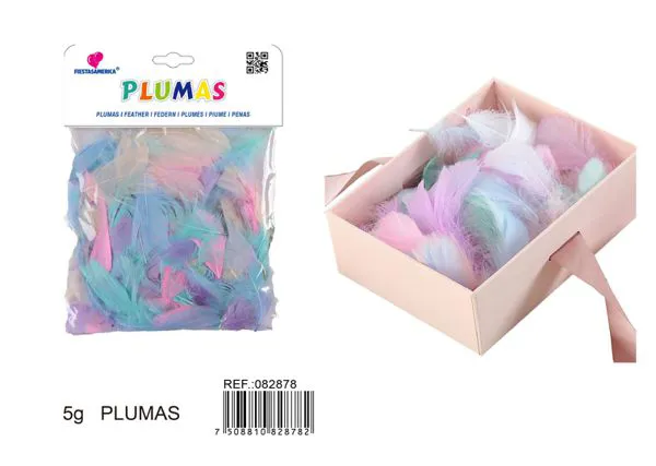 Plumas decorativas color pastel