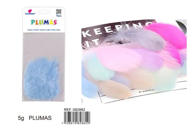 Plumas decorativas azul claro