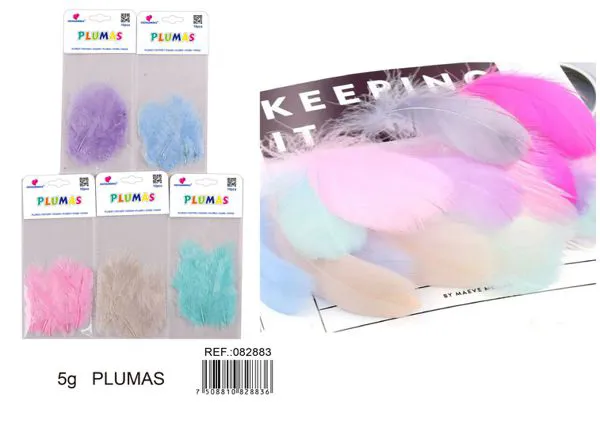 Plumas decorativas color pastel