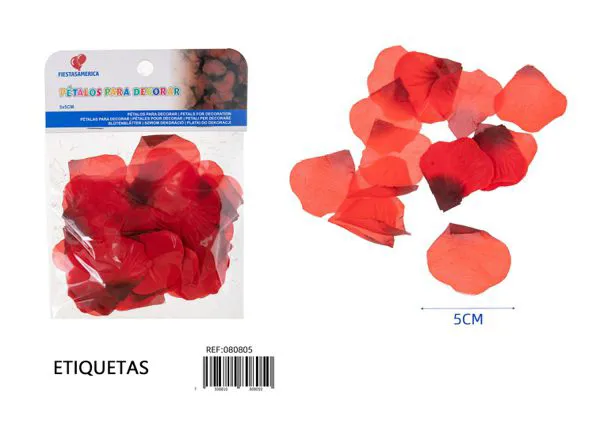 Pétalos decorativos rojo y negro