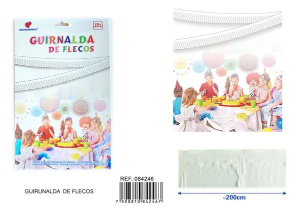 Guirnalda de tiras de PE blanca
