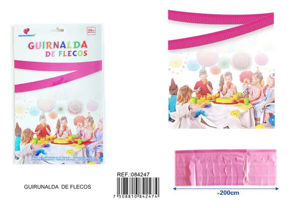 Guirnalda de tiras de PE rosa fucsia