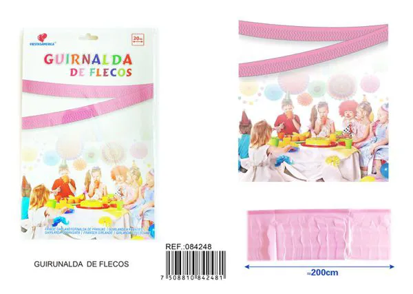 Guirnalda de tiras de PE rosa claro