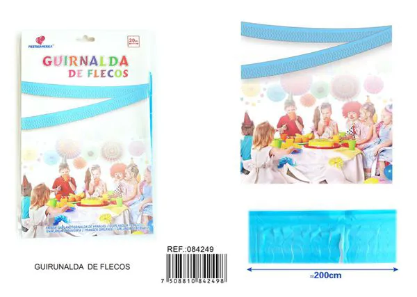 Guirnalda de tiras de PE azul claro