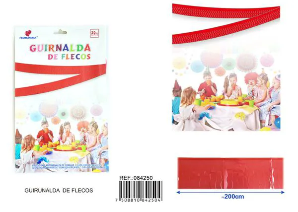 Guirnalda de tiras de PE roja