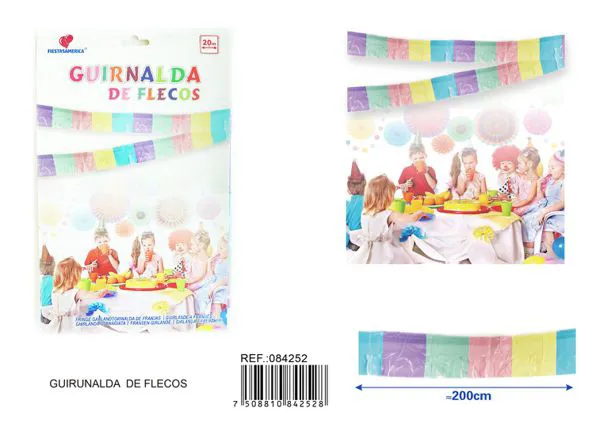 Guirnalda de tiras de PE color pastel
