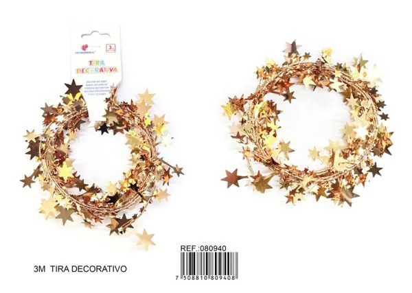 Enredadera decorativa de estrellas oro rosa
