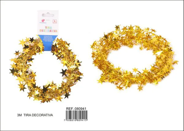 Enredadera decorativa de estrellas dorada