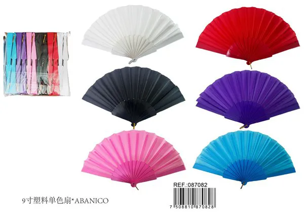 Abanico de plástico de colores