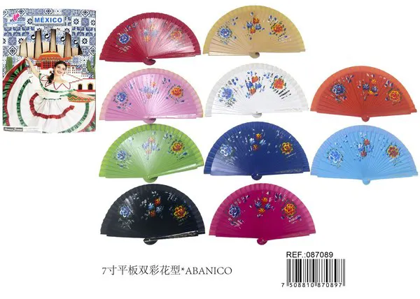Abanico de tela decorativo