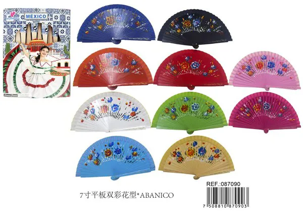 Abanico de tela decorativo