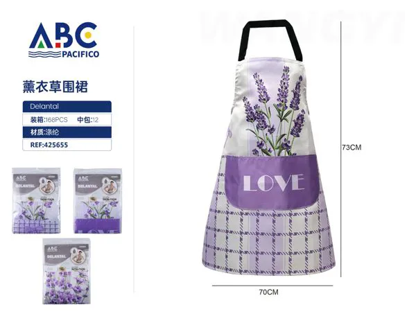 Delantal con estampado de lavanda