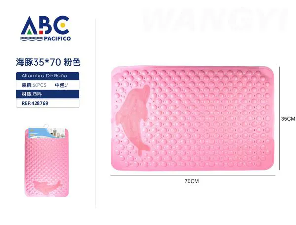 Tapete de baño de delfín rosa