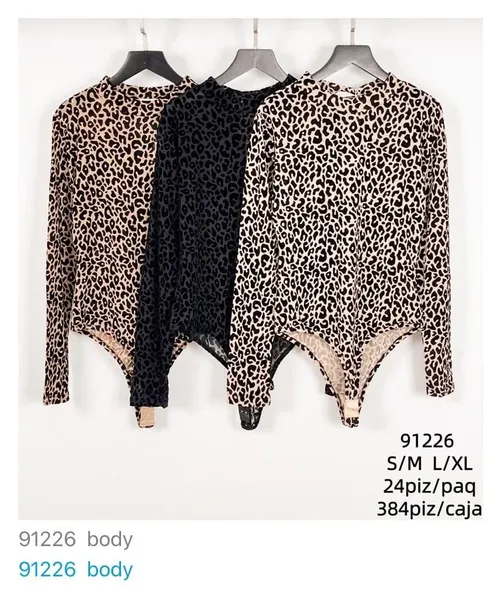 Body de manga larga con estampado-91226