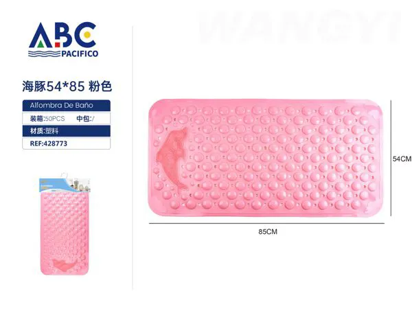 Tapete de baño con diseño de delfín rosa