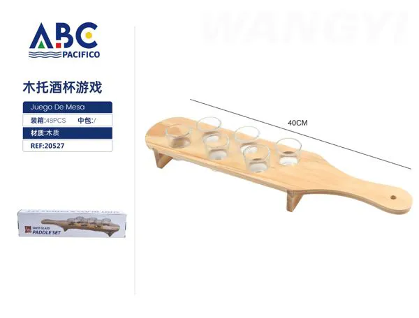 Juguete didáctico de copas con base de madera