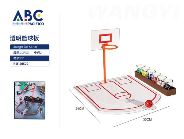 Juguete didáctico de tablero de baloncesto transparente