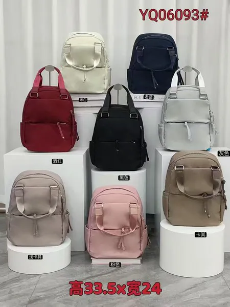 Mochila de nailon con múltiples bolsillos para mujer