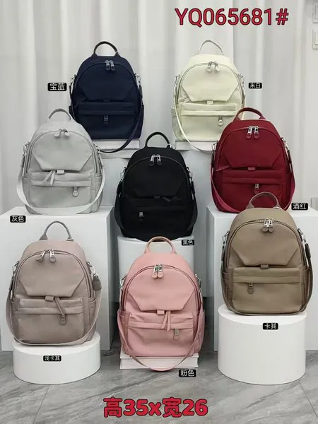 Mochila de nailon con múltiples bolsillos para mujer