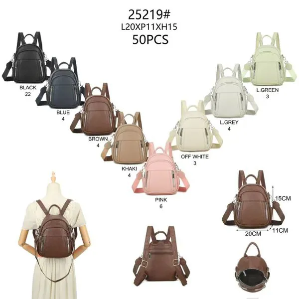 Mini mochila de piel sintética para mujer
