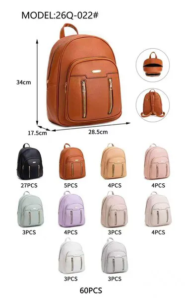 Mochila de piel sintética con doble cierre
