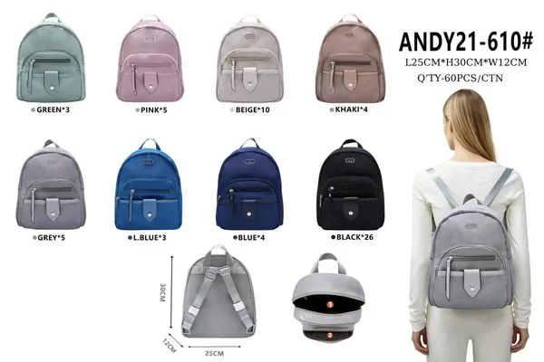 Mochila de nailon con bolsillo frontal