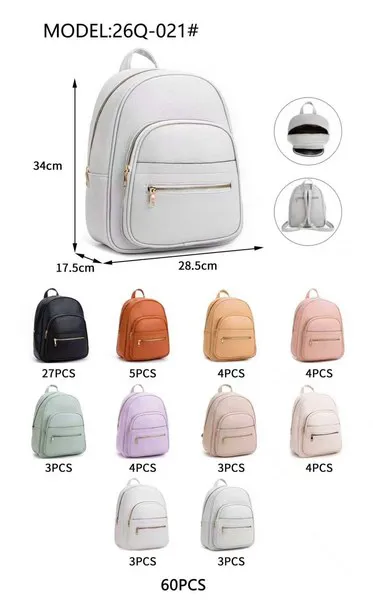 Mochila de piel sintética con bolsillo frontal