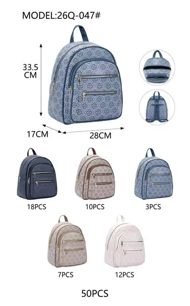Mochila con estampado tipo mezclilla