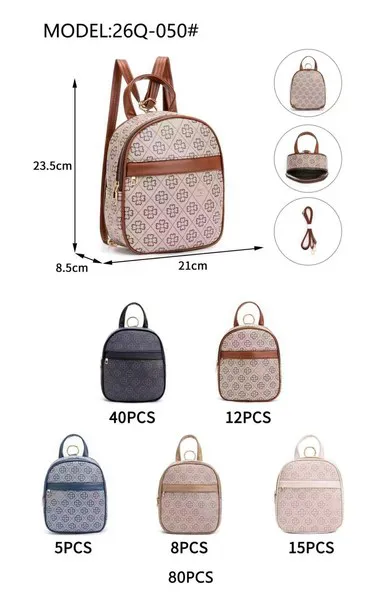 Mochila pequeña con estampado y bolsillo frontal