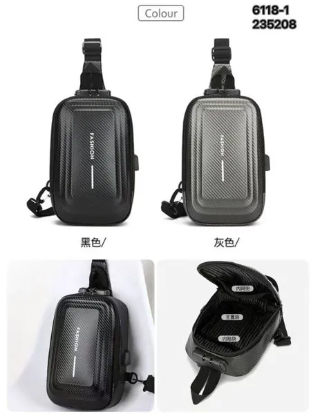 Bandolera vertical rígida para hombre con puerto USB