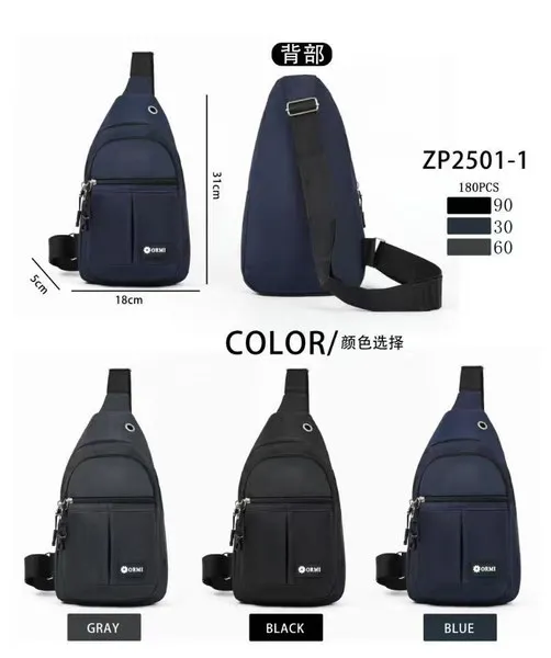 Bolso cruzado de pecho delgado para hombre