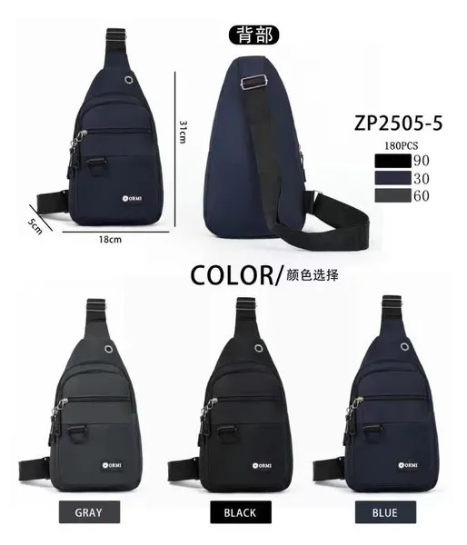 Bolso cruzado de pecho delgado para hombre