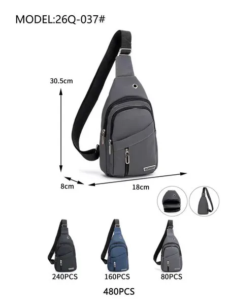Bolso cruzado de pecho para hombre con salida para audífonos