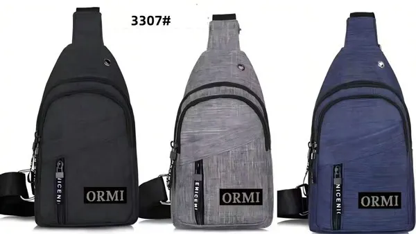 Bolso cruzado de pecho para hombre con múltiples bolsillos