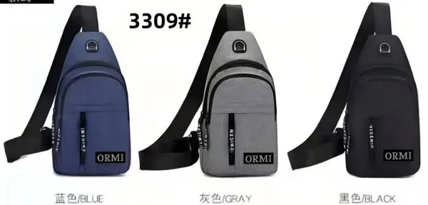 Bolso cruzado de pecho para hombre con salida para audífonos