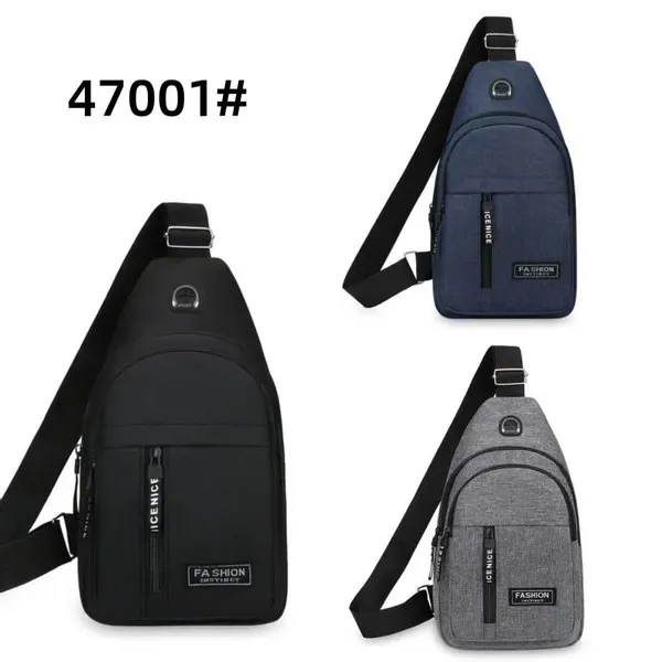 Bolso cruzado de pecho para hombre con salida para audífonos