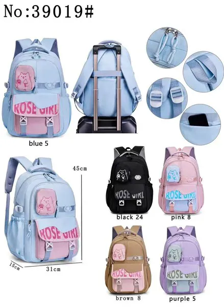 Mochila escolar con bolsillo frontal