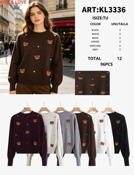 Suéter con diseño de ositos