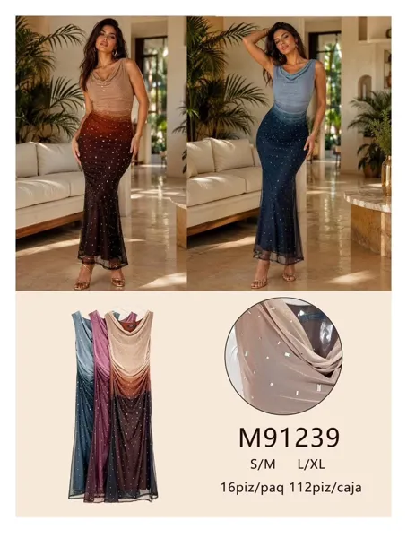 Vestido largo con pedrería