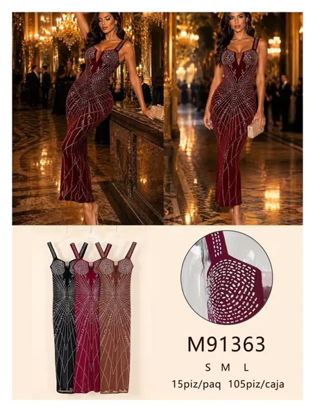 Vestido largo con pedrería