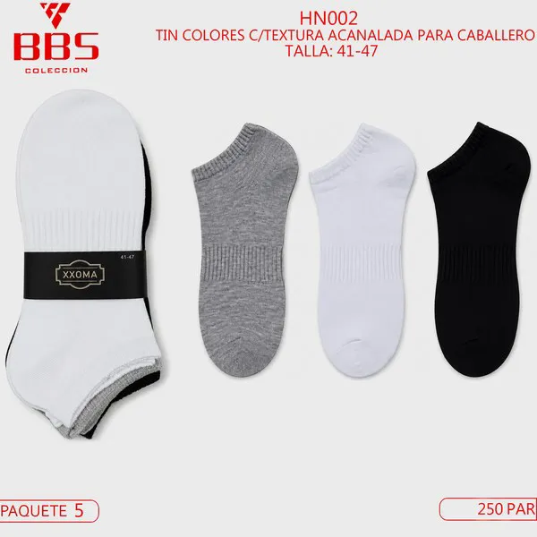 Calcetines con textura acanalada de colores para caballero