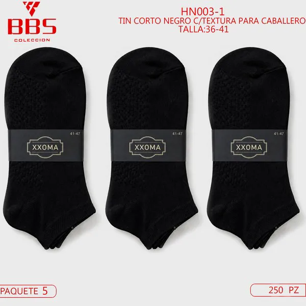 Calcetines con textura negros para caballero