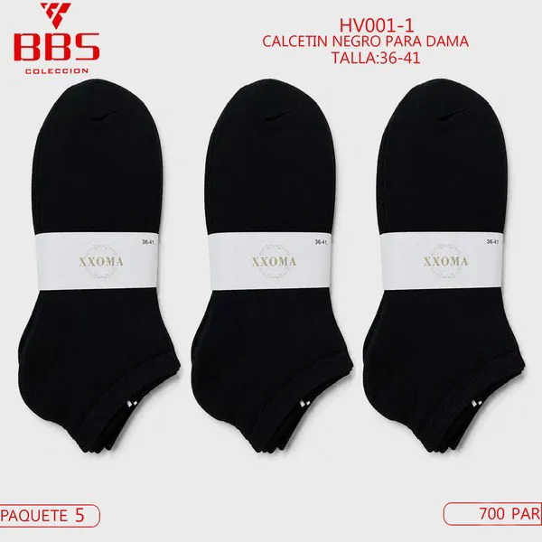 Calcetines cortos negros para dama
