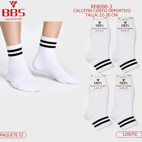 Calcetines cortos deportivos blancos para dama