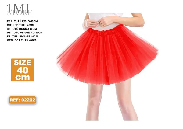 Falda tutú de Halloween roja (40 cm)
