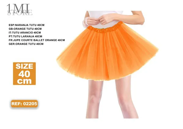 Falda tutú de Halloween naranja (40 cm)